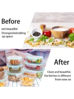 8pcs/glass meal dispenser lunch bento box with leak-proof lid for food storage Portable stackable design Easy to clean and store - Image 5