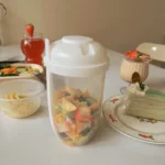 1PC White/Green Portable Bottle Salad Shaker Fresh Fruit and Vegetable Salad Glass With Fork Salad Bowl Holder for Lunch Bento - Image 4