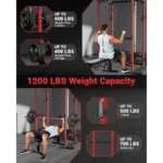 Power Cage Power Racks for Home Gym with Pulley System 1200LBS Weight Capacity MultiFunctional Squat Rack for Strength Workout - Image 4