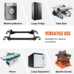 SucceBuy 1500Lbs Washing Machine Stand Movable Refrigerator Mobile Roller Base with Wheels Adjustable Bracket for Home Appliance - Image 6