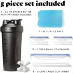 BREE Meal Prep Lunch Box With Containers Ice Pack and Shaker Bottle For Men and Women 6pc. Meal Prep Kit Lunch Bag With Contain - Image 3