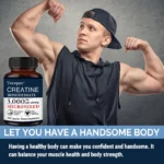 Creatine Monohydrate 3000 Mg Capsules, Supports Pre-Workout and Healthy Muscles, Focus & Memory, Easy To Absorb - Image 6