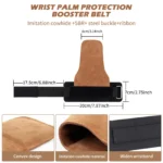 Cowhide Gym Gloves Grips Palm Guards Palm Protector Weight Power Belt Lifting Pads Fitness Training Weightlifting Gymnastics - Image 3