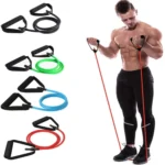 5 Levels Resistance Hot Yoga Pull Rope Bands Handles Elastic Sports Bodybuild Gym Workouts Muscle Training Rubber Tube Band