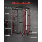 Power Cage Power Racks for Home Gym with Pulley System 1200LBS Weight Capacity MultiFunctional Squat Rack for Strength Workout - Image 3