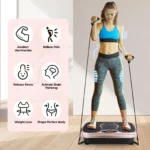 Vibration Plate Exercise Machine - Whole Body Workout Vibration Fitness Platform w/ Loop Bands - Home Training Equipment