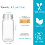 12 pcs Glass Spice Jars with Bamboo Lids Include with Minimalist Spice Labels Stickers Collapsible Funnel Kitchen Spice Jar Set - Image 6