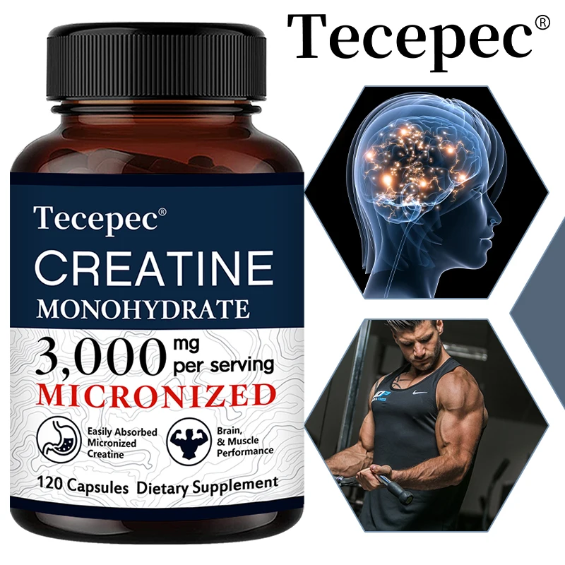 kf-S80671213906d4b5ab29c8e856c121e999 Creatine Monohydrate 3000 Mg Capsules, Supports Pre-Workout and Healthy Muscles, Focus & Memory, Easy To Absorb - Image 1