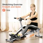 Rowing Machine, Compact Adjustable Rowing Machine 12 Levels of Complete Body Workout Resistance for Home, Low-Impact - Image 4