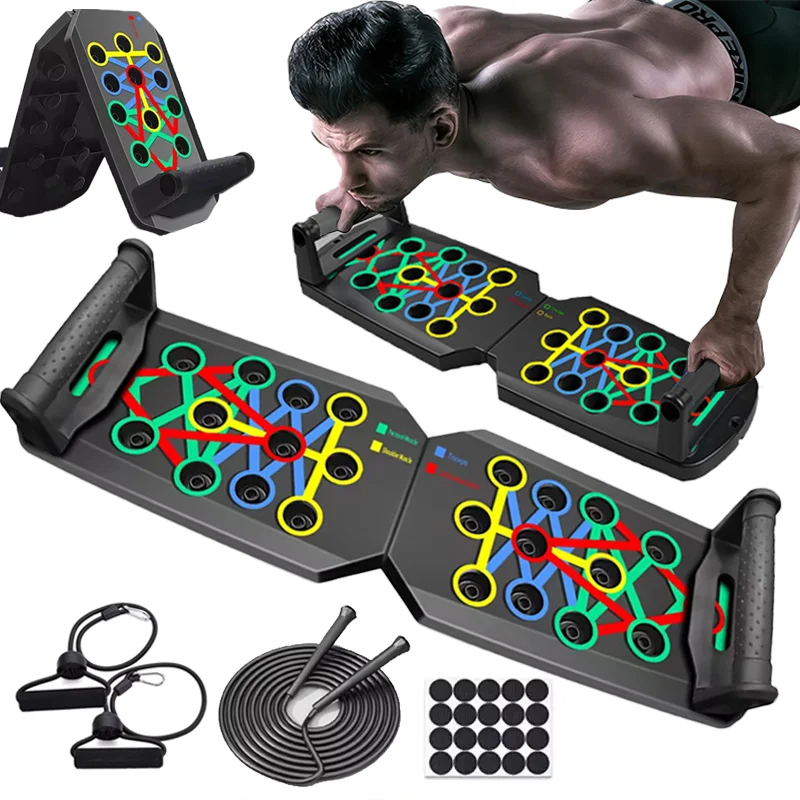 kf-S9f7a5cbd71f642b8a0a77afcbf218c05r Push-up Board Set Portable Multifunctional Push-up Bar Foldable Fitness Equipment For Chest Abdomen Arms/Back Training - Image 1