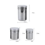 Stainless Steel Coffee Shaker Sifter with Lid Flour Sugar Salt Shaker Icing Mesh Sifter BBQ Seasoning Bottle Kitchen Supplies - Image 6