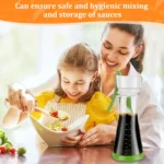 2Pcs Salad Dressing Shaker with Handle Leakproof Salad Dressing Mixer with Scale Dishwasher Safe Salad Dressing Bottle Shaker - Image 4