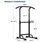 Adjustable Power Tower Pull-Up Rack Dip Station Free Standing Power Tower Station for Adults & Teens Home Office GYM - Image 6