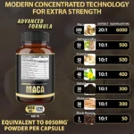 Maca Root Capsules - Natural Energy Supplement, Supports Athletic Performance and Motivation, Builds Muscle and Strengthens - Image 3