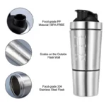 Kitchen Portable Fitness Mug Nutrition Shakers Cup Water Bottles Protein Shaker Bottle Premium Stainless Steel Shaker Bottle - Image 2
