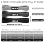 MKAS Long Resistance Loop Band Set Unisex Fitness Yoga Elastic Bands Hip Circle Thigh Squat Band Workout Gym Equipment for Home - Image 3