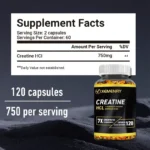 Creatine HCl Capsules - Pre-workout Creatine To Help Build Muscle, Cognitive Function, Muscle Strength and Energy Production - Image 2