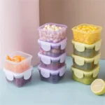 4Pcs Mini Food Storage Containers Leakproof Lids, Condiment Sauce Containers Mini Freezer Storage Containers Airtight Containers