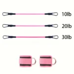 Pink Ankle Resistance Band Set - Adjustable Leg and Hip Exercise Bands, Suitable for Gym, Squats, Lunges, Hamstrings, and Hip Training - Portable Fitness Equipment for Hip and Leg Strengthening - Image 3