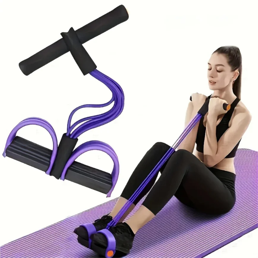 kf-Sfc49da7173764c02b781d4ac2d5c87e3v Six-Tube Tensioner Multi-Functional Household Fitness Tension Rope Sit-Up Assistive Yoga Abdominal Strengthening Resistance Band - Image 1